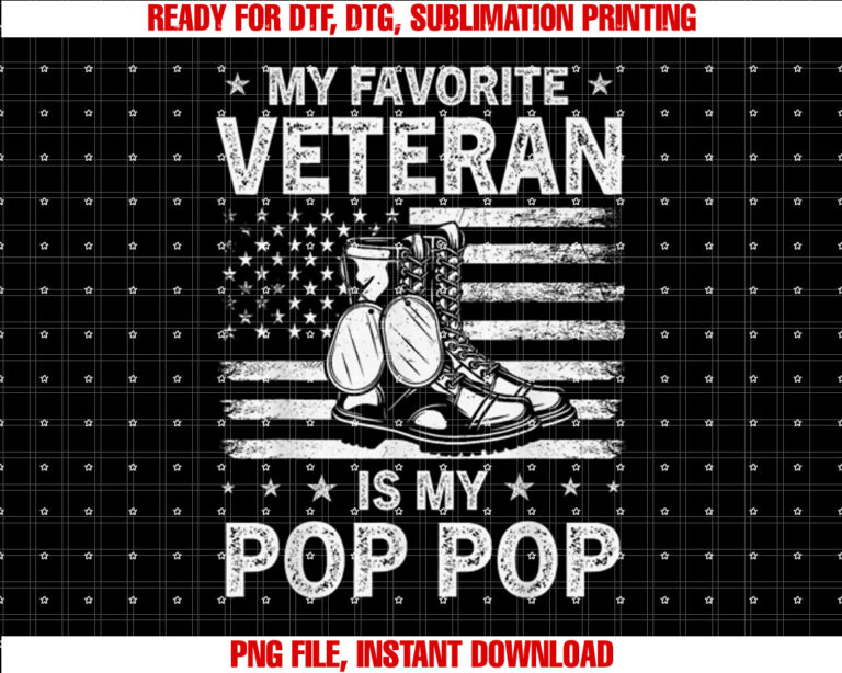 My Favorite Veteran Is My Pop Pop Veterans Day USA Flag T-shirt