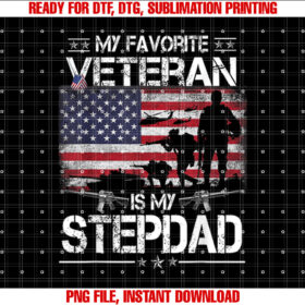 My Favorite Veteran is My Stepdad Flag Father Veterans Day T-shirt