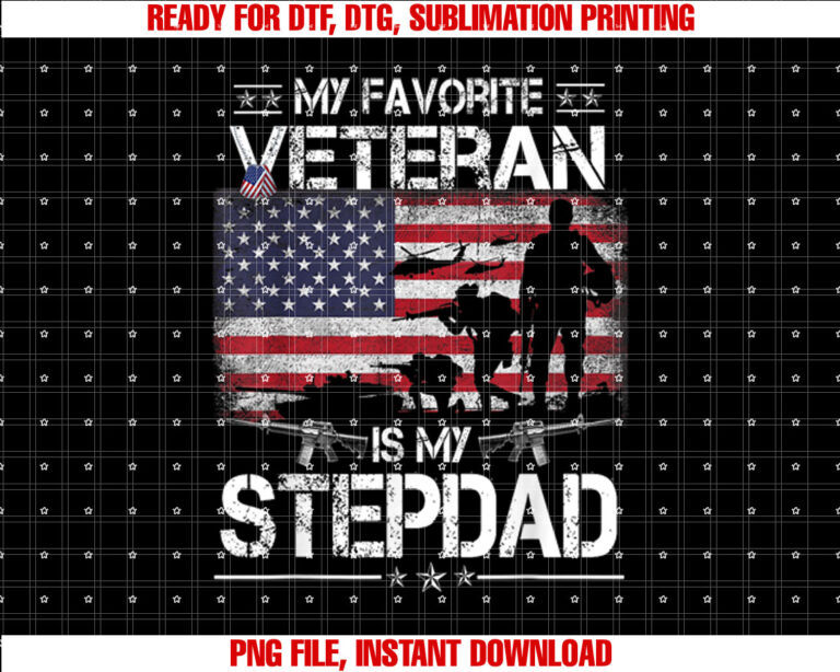 My Favorite Veteran Is My Stepdad Flag Father Veterans Day T-shirt