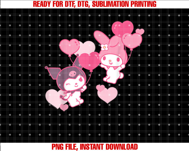 My Melody and Kuromi Valentines Day Hearts Tee T-shirt