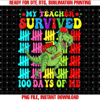 My Teacher Survived 100 Days of Me 100th Day of School Dino T-shirt