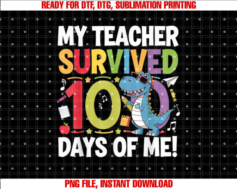 My Teacher Survived 100 Days of School Dino 100th Day Kids T-shirt