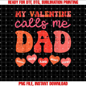 My Valentine Calls Me Dad Retro Groovy Family Daddy Papa Men T-shirt