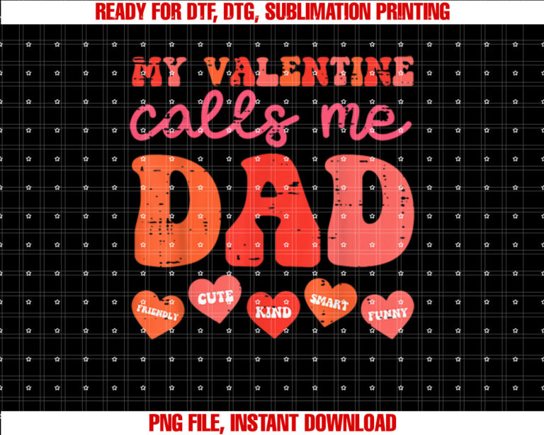 My Valentine Calls Me Dad Retro Groovy Family Daddy Papa Men T-shirt