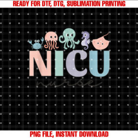 Nicu Ocean Sea Animals Neonatal Intensive Care Unit Nurse T-shirt