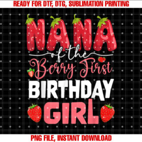 Nana of the Berry First Birthday of Girl Strawberry Grandma T-shirt