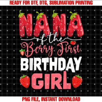 Nana of The Berry First Birthday of Girl Strawberry Grandma T-shirt