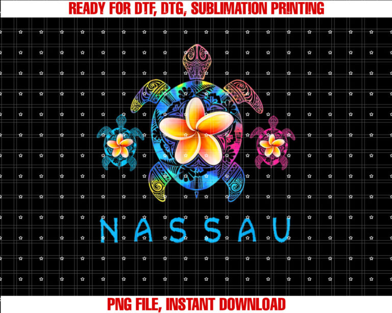 Nassau Bahamas Tribal Tie Dye Sea Turtle T-shirt