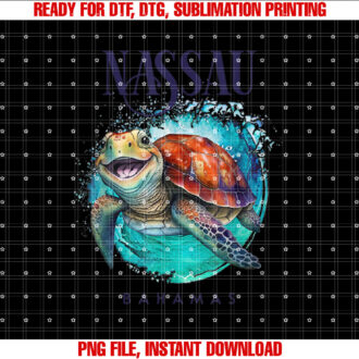 Nassau Bahamas Watercolor Happy Sea Turtle T-shirt