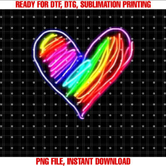 Neon Rainbow Heart Love Pride Lgbqt Rally  T-shirt
