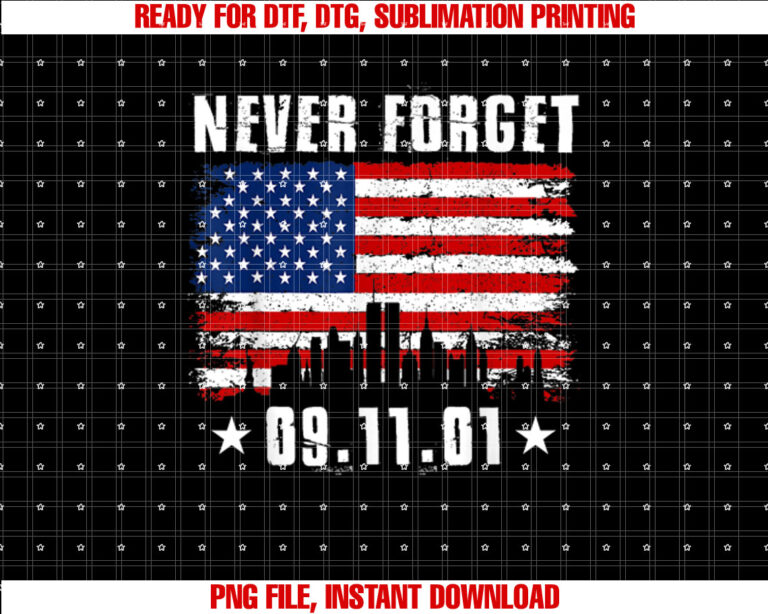 Never Forget September 11 2001 Memorial Day American Flag T-shirt