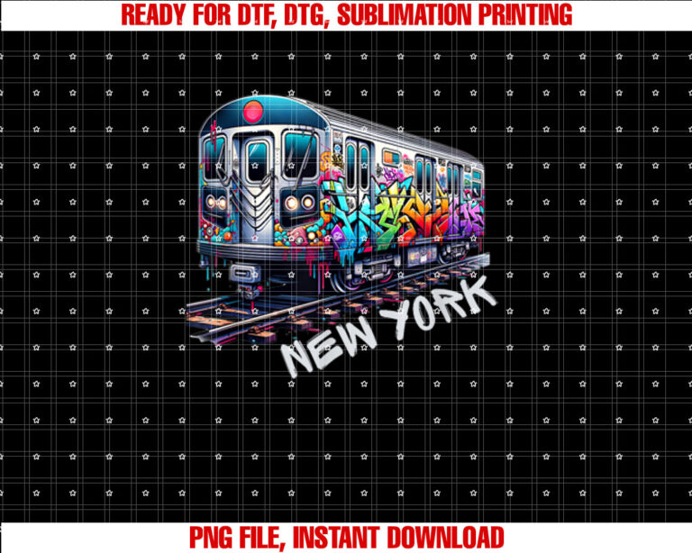 New York train graffiti style NYC subway car retro vintage T-shirt