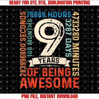 Nine 9yr Vintage 9th Birthday 9 Years Old Retro 108 Months T-shirt