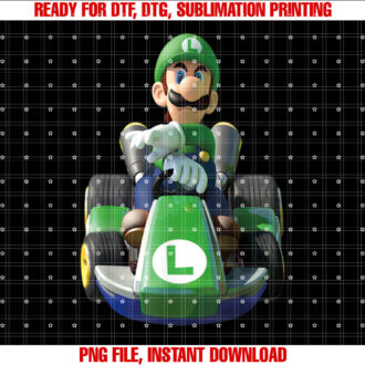 Nintendo Mario Kart Luigi Driving Fast Graphic T-shirt