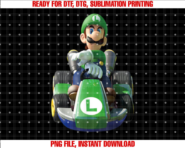Nintendo Mario Kart Luigi Driving Fast Graphic T-shirt