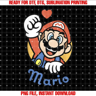 Nintendo Super Mario Heart Portrait Graphic T-shirt