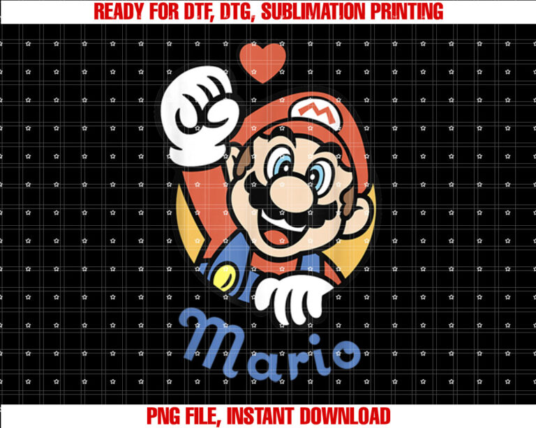 Nintendo Super Mario Heart Portrait Graphic T-shirt