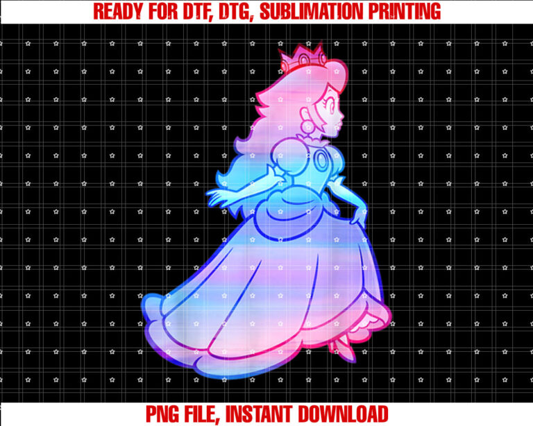 Nintendo Super Mario Peach Gradient Run Graphic T-shirt