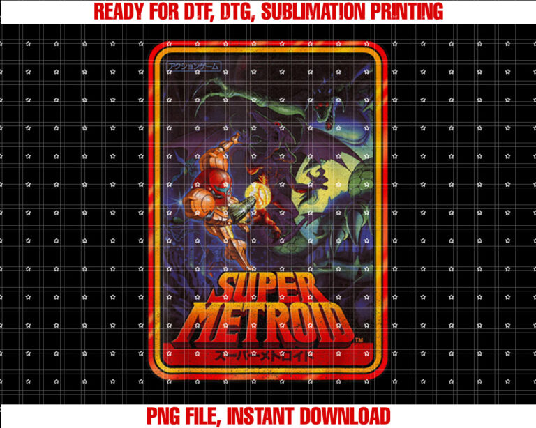 Nintendo Super Metroid Kanji Style T-shirt