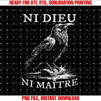 No God No Masters Ni Dieu Ni Maitre Retro Crow Bird T-shirt