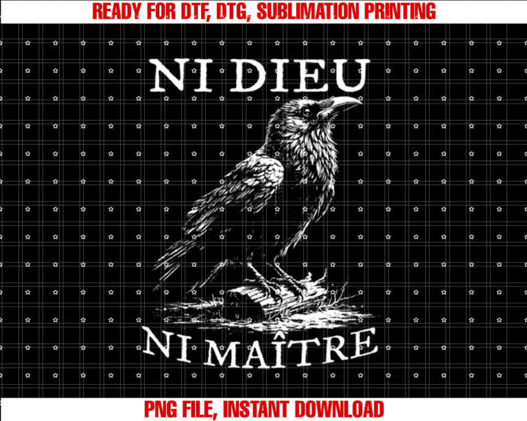 No God No Masters Ni Dieu Ni Maitre Retro Crow Bird T-shirt