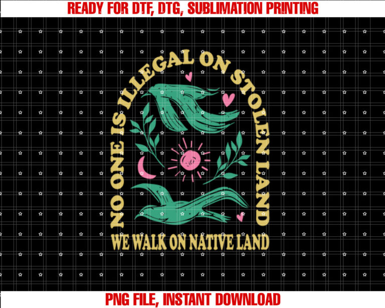 No One Is Illegal On Stolen Land We Walk On Native Land T-shirt