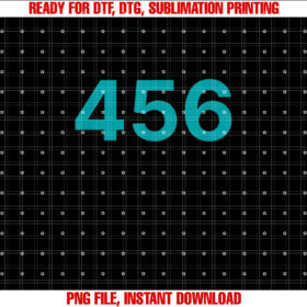Number 456 Green Font on White T-shirt