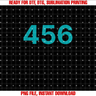 Number 456 Green Font on White T-shirt