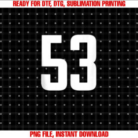 Number 53 in White Printed Both Sides T-shirt
