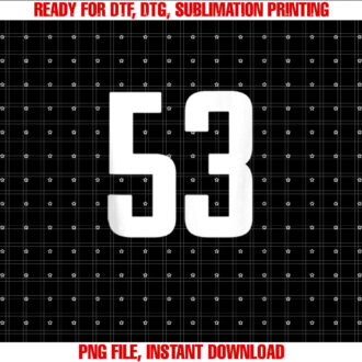 Number 53 in White Printed Both Sides T-shirt