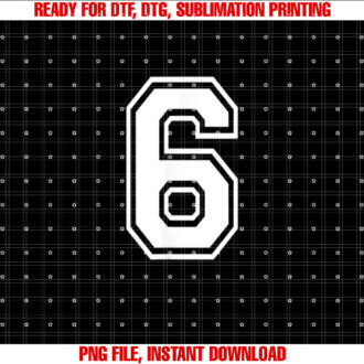 Number 6 Varsity Sports Team Jersey 6th Birthday 6 Years T-shirt