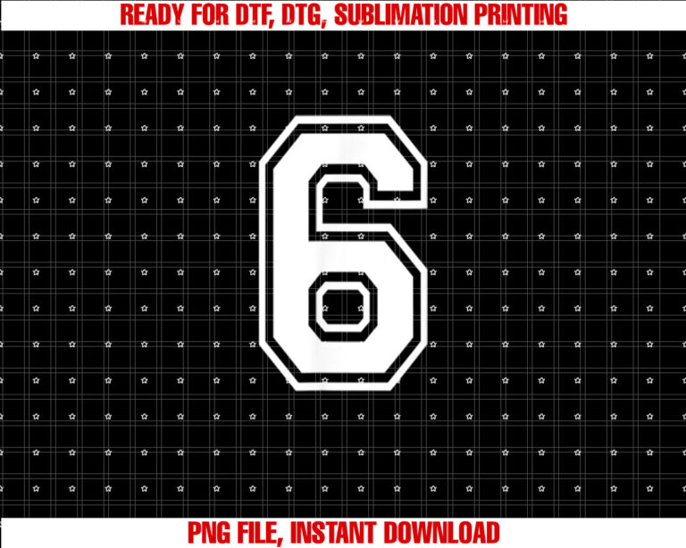 Number 6 Varsity Sports Team Jersey 6th Birthday 6 Years T-shirt