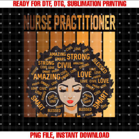 Nurse Practitioner Afro African Women History Month T-shirt