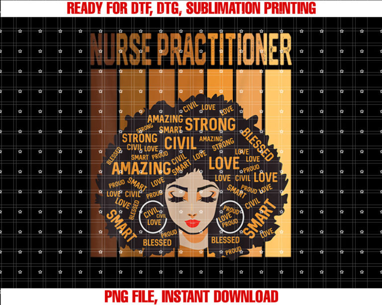 Nurse Practitioner Afro African Women History Month T-shirt