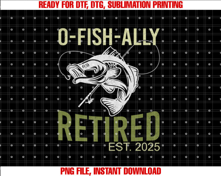 OFishAlly Retired Est 2025 Fisherman Fishing Retirement T-shirt