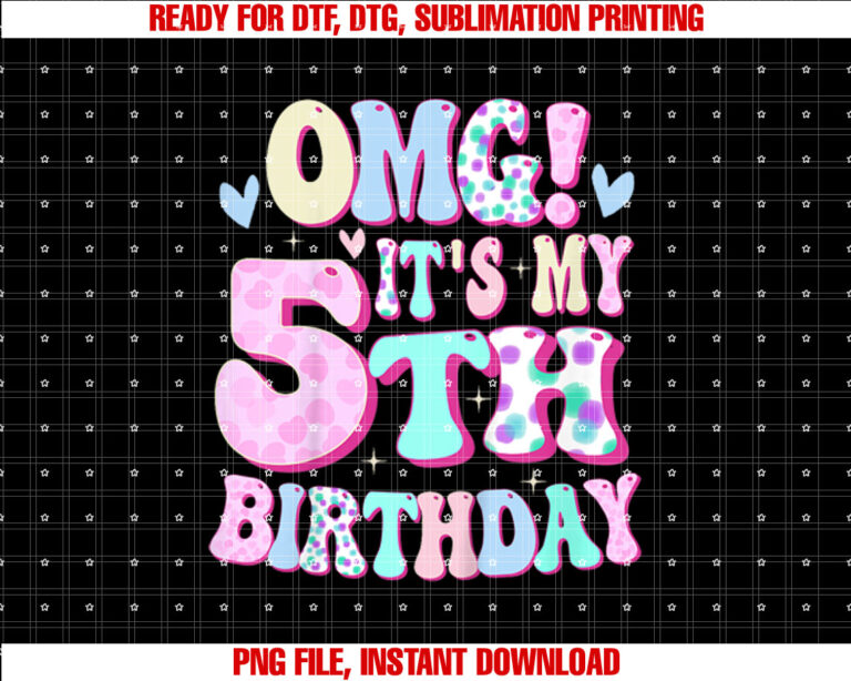 OMG Its My 5th Birthday Girls Gifts Five 5 Year Old Bday T-shirt