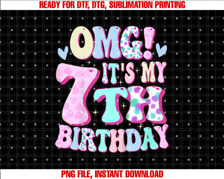 OMG Its My 7th Birthday Girls Gifts Seven 7 Year Old Bday T-shirt