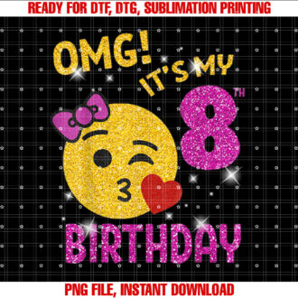 OMG Its My 8th Birthday Girl Cute 8 Yrs old Birthday Party T-shirt
