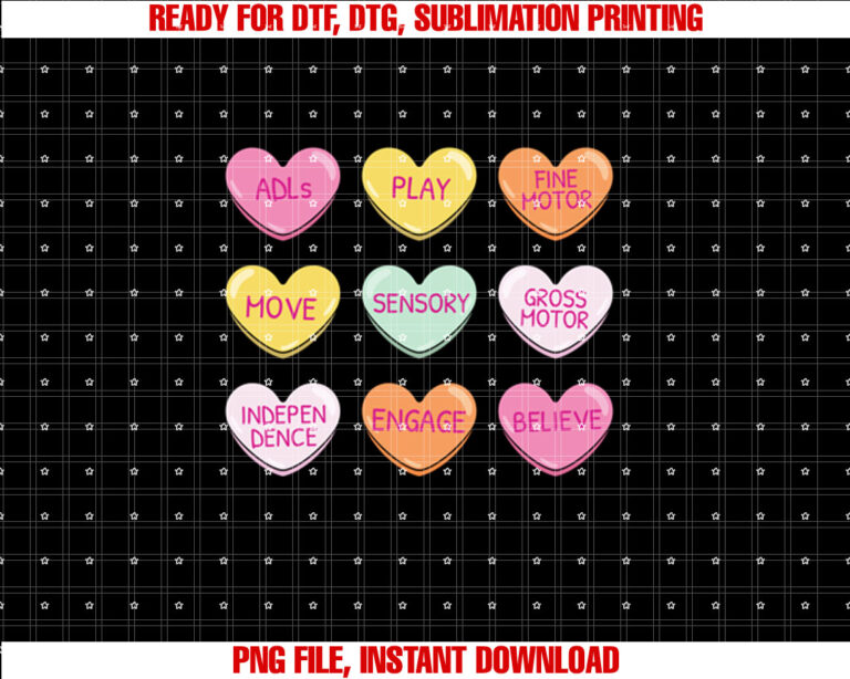 Occupational Therapy Hearts Candy Valentines Day OT T-shirt