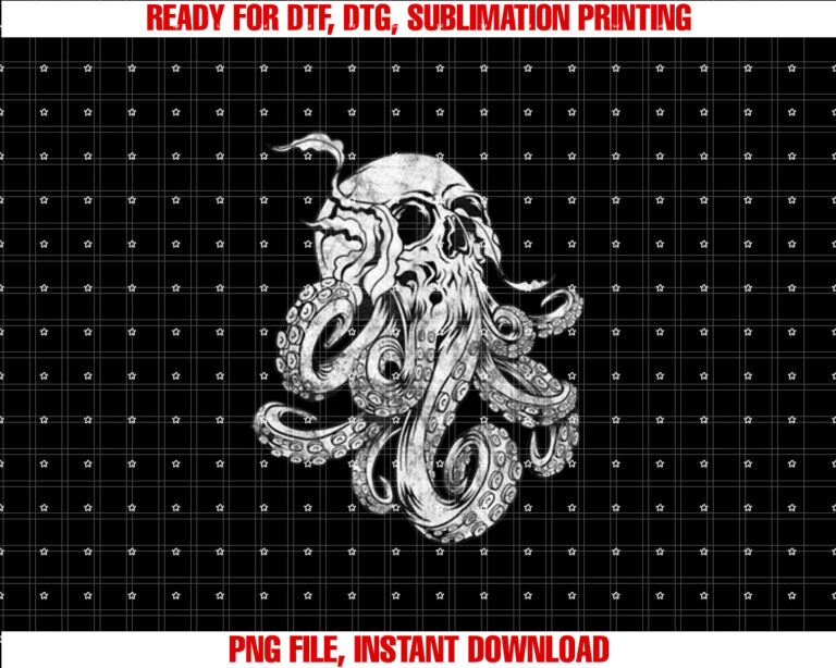 Octopus Skull Monster Kraken Cthulhu Skull for Men Women T-shirt