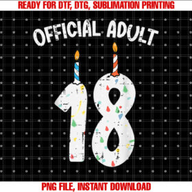 Official Adult 18 Candles 18th Birthday Women Girls T-shirt