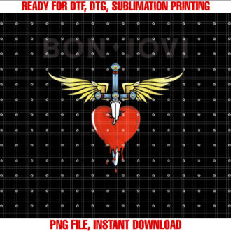 Official Bon Jovi Heart Dagger T-shirt