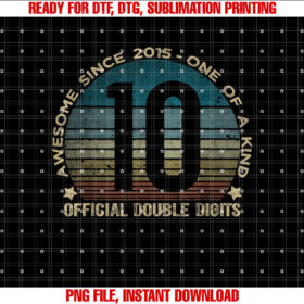 Official Double Digits 10 Year Old Gifts 10th Birthday 2015 T-shirt