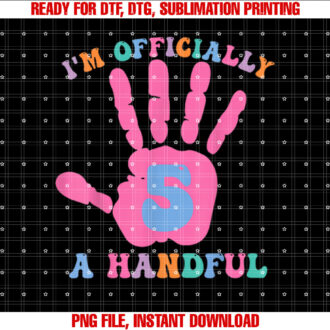 Officially A Handful 5th Birthday 5th Birthday Girl T-shirt