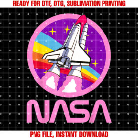 Officially Licensed Nasa Rainbow Rocket Launch Girls T-shirt