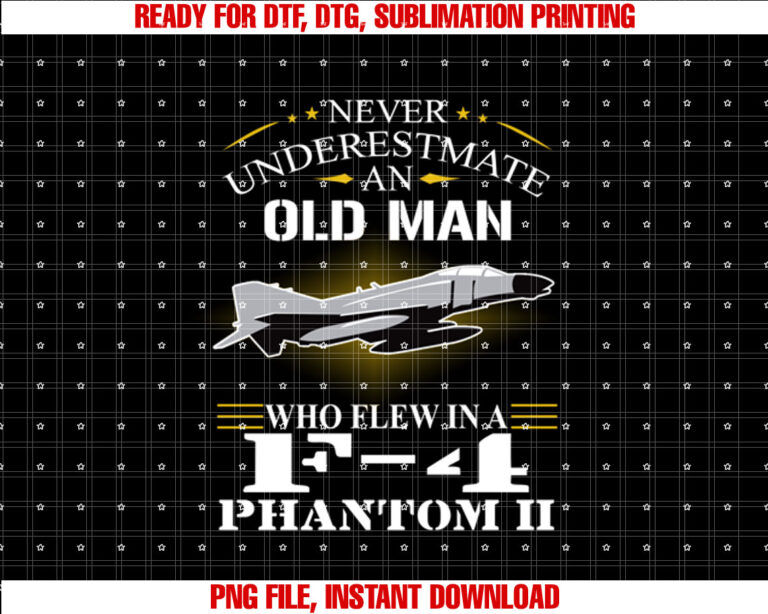 Old Man Who Flew in F4 Phantom II F4 plane F4 phantom 2 T-shirt