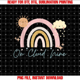 On Cloud Nine Rainbow Girls 9th Birthday T-shirt