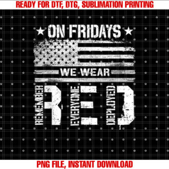 On Friday We Wear Red American Flag Military Supportive T-shirt