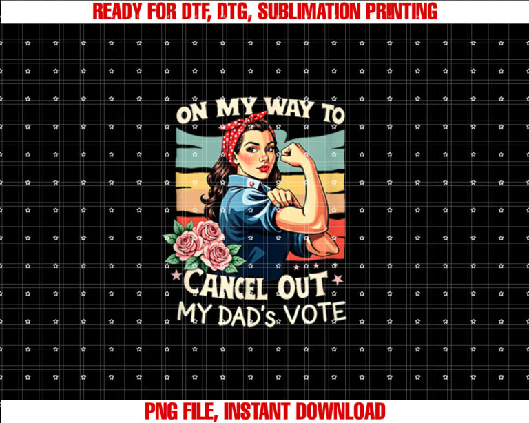 On My Way to Cancel Out My Dads Vote US Election Day Design T-shirt