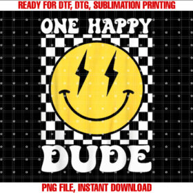 One Happy Dude Happy Face 1st Birthday Party Family T-shirt
